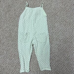 Zara Mint Thermal Texture Floral Print Kids Jumpsuit
